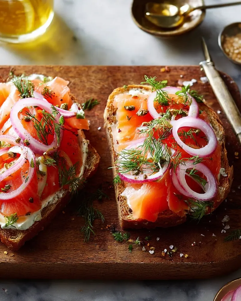 Smoked salmon open sandwich recipe 2 Recipe preparation image: Smoked Salmon Open Sandwich Ingredients Prepped
