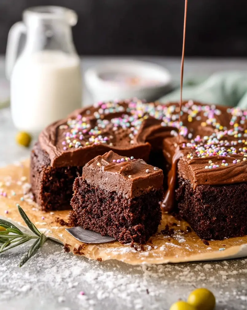 Mini Olive Oil Chocolate Cake (Small Batch) 2 Cake batter in a bowl, ready for baking